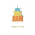 Ornate Birthday Birthday Card - Gold Lined White Fastick  Envelope